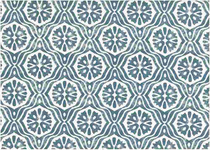 9226/1 OLD BLUE BLOCK PRINT LOOK COASTAL LIVING COUNTRY STYLE LIGHT BLUES COTTON