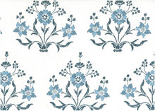 Load image into Gallery viewer, 9617/1 ANTIQUE BLUE/LW BLOCK PRINT LOOK COASTAL LIVING COUNTRY STYLE INDIAN DECOR LIGHT BLUES COTTON
