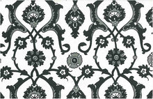 Load image into Gallery viewer, 0903/1 JET/WHITE BLACK WHITE INDIAN DECOR MODERN STYLE NEUTRALS PRINTS COTTON
