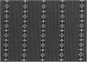 2346/3 WHITE ON BLACK BLACK WHITE JACQUARDS MODERN STYLE SOUTHWEST ETHNIC STRIPES DECOR