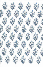 Load image into Gallery viewer, 9235/1 DUSTY BLUE BLOCK PRINT LOOK COASTAL LIVING COUNTRY STYLE INDIAN DECOR LIGHT BLUES COTTON
