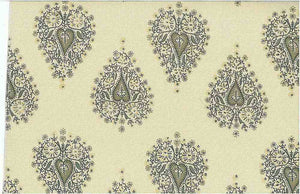 0955/2 SWATCH-FLAX BLOCK PRINT LOOK COUNTRY STYLE INDIAN DECOR NEUTRALS COTTON