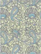 Load image into Gallery viewer, 0934/1 SWATCH-LAKE BLOCK PRINT LOOK COASTAL LIVING COUNTRY STYLE INDIAN DECOR LIGHT BLUES COTTON
