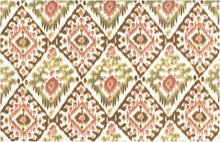 Load image into Gallery viewer, 0997/2 SWATCH-CORAL/SAND/WHITE IKAT LOOK INDIAN DECOR PINK CORAL RED PURPLE PRINTS COTTON
