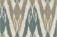 Load image into Gallery viewer, 1095/4 SWATCH-AQUA/TAN HANDWOVEN IKAT LOOK INDIAN DECOR
