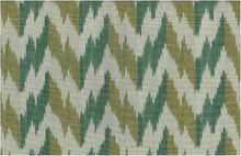 Load image into Gallery viewer, 1508/1 SWATCH-GREENS AQUA TEAL GREEN BOHO DECOR HANDWOVEN IKAT LOOK INDIAN SOUTHWEST
