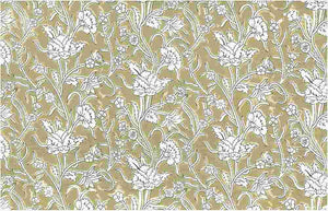 9215/5 SWATCH-BISCUIT/WHITE BLOCK PRINT LOOK COUNTRY STYLE FARMHOUSE DECOR INDIAN NEUTRALS COTTON