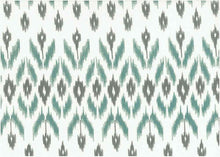 Load image into Gallery viewer, 9225/5 SWATCH-TEAL AQUA TEAL GREEN COASTAL LIVING COUNTRY STYLE IKAT LOOK PRINTS COTTON
