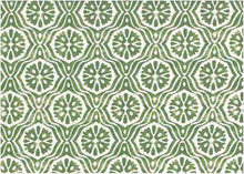 Load image into Gallery viewer, 9226/3 SWATCH-FERN AQUA TEAL GREEN BLOCK PRINT LOOK COUNTRY STYLE COTTON
