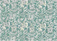 Load image into Gallery viewer, 9230/5 SWATCH-AQUA AQUA TEAL GREEN BLOCK PRINT LOOK COASTAL LIVING COUNTRY STYLE COTTON
