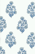 Load image into Gallery viewer, 9234/1 SWATCH-CORNFLOWER BLOCK PRINT LOOK COASTAL LIVING COUNTRY STYLE LIGHT BLUES COTTON
