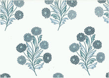 Load image into Gallery viewer, 9610/1 SWATCH-BLUES/LW BLOCK PRINT LOOK COASTAL LIVING COUNTRY STYLE INDIAN DECOR LIGHT BLUES COTTON
