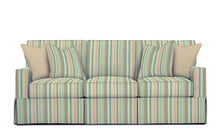 Load image into Gallery viewer, 2237/3 AQUA/FLAX AQUA TEAL GREEN COASTAL LIVING COUNTRY STYLE STRIPES

