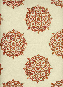 0953/3 CLAY BLOCK PRINT LOOK BOHO DECOR COUNTRY STYLE INDIAN PINK CORAL RED PURPLE COTTON