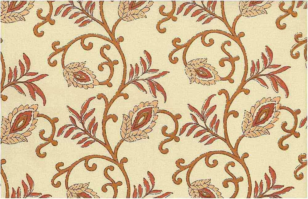0968/6 TANGERINE BLOCK PRINT LOOK COUNTRY STYLE INDIAN DECOR PINK CORAL RED PURPLE COTTON