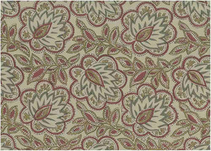 9604/3 RED/GOLD/FLAX BLOCK PRINT LOOK INDIAN DECOR PINK CORAL RED PURPLE COTTON