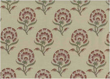 Load image into Gallery viewer, 9605/3 MERLOT/FLAX BLOCK PRINT LOOK INDIAN DECOR PINK CORAL RED PURPLE COTTON
