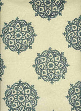 Load image into Gallery viewer, 0953/1 SWATCH-DUSTY BLUE BLOCK PRINT LOOK BOHO DECOR COASTAL LIVING COUNTRY STYLE FARMHOUSE LIGHT BLUES COTTON
