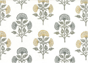 9609/2 GRAY/SAND/LW BLOCK PRINT LOOK COUNTRY STYLE FARMHOUSE DECOR INDIAN NEUTRALS COTTON
