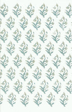 Load image into Gallery viewer, 9235/5 SWATCH-SPA AQUA TEAL GREEN BLOCK PRINT LOOK COASTAL LIVING COUNTRY STYLE INDIAN DECOR COTTON

