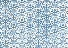 Load image into Gallery viewer, 9621/1 BLUES/LW BLOCK PRINT LOOK COASTAL LIVING COUNTRY STYLE FARMHOUSE DECOR LIGHT BLUES COTTON

