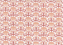 Load image into Gallery viewer, 9621/5 CORAL/LW BLOCK PRINT LOOK COASTAL LIVING COUNTRY STYLE PINK CORAL RED PURPLE COTTON
