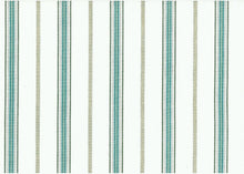 Load image into Gallery viewer, 2369/2 SWATCH-LAGOON/WHITE AQUA TEAL GREEN COASTAL LIVING COUNTRY STYLE FARMHOUSE DECOR MODERN STRIPES
