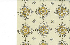 0937/2 SPICE BLOCK PRINT LOOK INDIAN DECOR COTTON SAND GOLD YELLOW