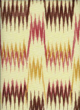 Load image into Gallery viewer, 0991/2 RED/GOLD BOHO DECOR IKAT LOOK PINK CORAL RED PURPLE PRINTS COTTON
