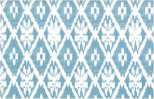 Load image into Gallery viewer, 0905/5 LAGOON/WHITE COUNTRY STYLE IKAT LOOK INDIAN DECOR LIGHT BLUES PRINTS COTTON
