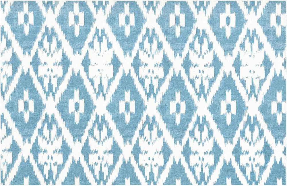 0905/5 LAGOON/WHITE COUNTRY STYLE IKAT LOOK INDIAN DECOR LIGHT BLUES PRINTS COTTON