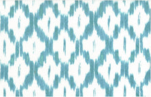Load image into Gallery viewer, 0906/4 SPA/WHITE AQUA TEAL GREEN BOHO DECOR IKAT LOOK INDIAN PRINTS COTTON
