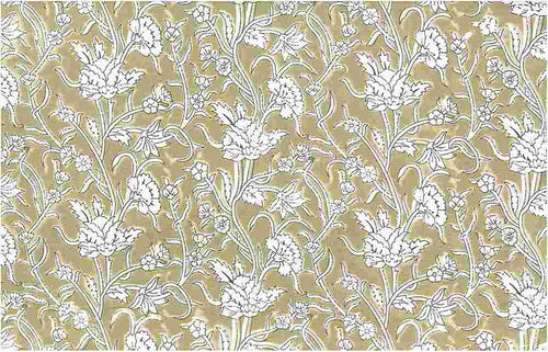 9215/5 BISCUIT/WHITE BLOCK PRINT LOOK COUNTRY STYLE FARMHOUSE DECOR INDIAN NEUTRALS COTTON