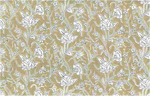 9215/5 BISCUIT/WHITE BLOCK PRINT LOOK COUNTRY STYLE FARMHOUSE DECOR INDIAN NEUTRALS COTTON