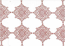 Load image into Gallery viewer, 9222/5 CLAY/WHITE BLOCK PRINT LOOK BOHO DECOR INDIAN PINK CORAL RED PURPLE COTTON
