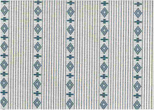 Load image into Gallery viewer, 2346/2 BLUE ON WHITE COASTAL LIVING DARK BLUES JACQUARDS SOUTHWEST ETHNIC STRIPES DECOR
