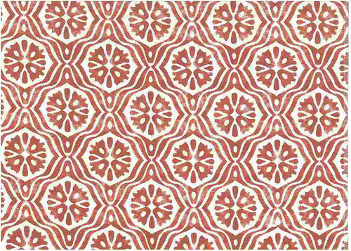 9226/6 TOMATO BLOCK PRINT LOOK BOHO DECOR INDIAN PINK CORAL RED PURPLE COTTON