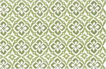 Load image into Gallery viewer, 9232/3 MOSS AQUA TEAL GREEN BLOCK PRINT LOOK COASTAL LIVING COUNTRY STYLE INDIAN DECOR COTTON
