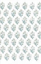 Load image into Gallery viewer, 9235/5 SPA AQUA TEAL GREEN BLOCK PRINT LOOK COASTAL LIVING COUNTRY STYLE INDIAN DECOR COTTON
