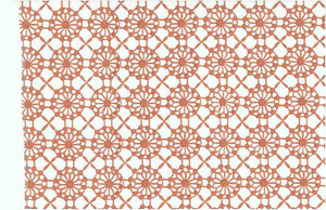 0901/3 SWATCH-CORAL/WHITE PINK CORAL RED PURPLE PRINT COTTON BOHO DECOR BLOCK LOOK COUNTRY STYLE