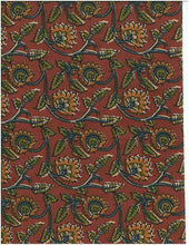 Load image into Gallery viewer, 0919/2 SWATCH-INDIAN RED BLOCK PRINT LOOK BOHO DECOR INDIAN PINK CORAL RED PURPLE COTTON
