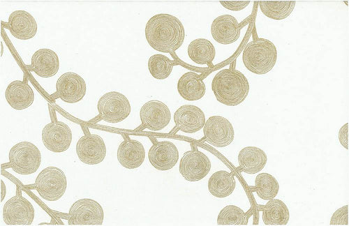0924/4 SWATCH-GOLD ON WHITE SAND GOLD YELLOW PRINTS COTTON MODERN STYLE