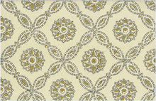 Load image into Gallery viewer, 0960/5 SWATCH-HONEY SAND GOLD YELLOW PRINT COTTON BLOCK LOOK INDIAN DECOR
