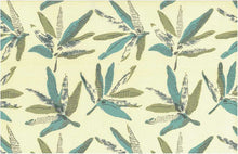 Load image into Gallery viewer, 0977/4 SWATCH-AQUA MULTI AQUA TEAL GREEN BLOCK PRINT LOOK COUNTRY STYLE COTTON
