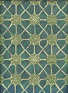 0987/2 SWATCH-GLASS AQUA TEAL GREEN COUNTRY STYLE INDIAN DECOR PRINTS COTTON