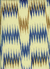 Load image into Gallery viewer, 0991/1 SWATCH-BLUE/TAN IKAT LOOK INDIAN DECOR LIGHT BLUES PRINTS COTTON
