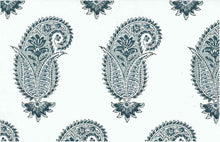 Load image into Gallery viewer, 0996/3 SWATCH-WEDGEWOOD/WHITE DARK BLUES PRINT COTTON BLOCK LOOK INDIAN DECOR
