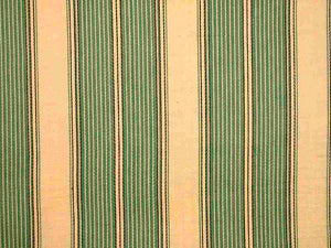 2167/1 SWATCH-NAT/OLIVE AQUA TEAL GREEN COUNTRY STYLE STRIPES
