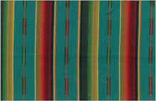 Load image into Gallery viewer, 2255/2 SWATCH-TURQ MULTI AQUA TEAL GREEN SOUTHWEST STRIPES ETHNIC DECOR BOHO
