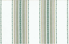 Load image into Gallery viewer, 2311/2 SWATCH-GREEN/WHITE AQUA TEAL GREEN COUNTRY STYLE JACQUARDS SOUTHWEST ETHNIC STRIPES DECOR
